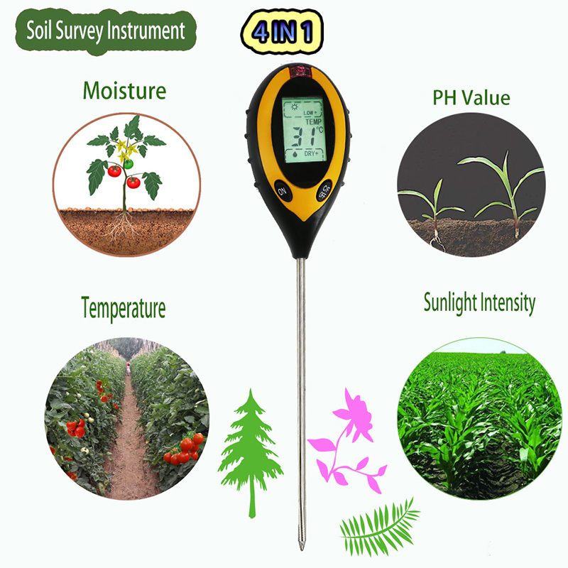 Analizador de suelo agrícola Planta de flor de humedad Analizador de jardín