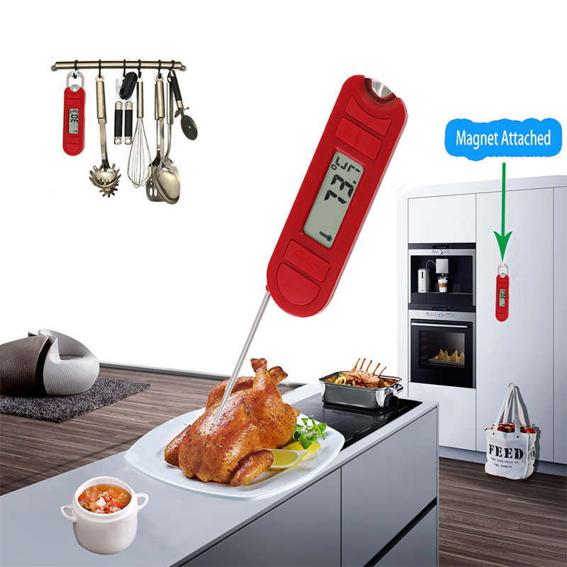 2019 Herramientas de cocina Red Digital Food Meat Thermometer Cooking BBQ Grill