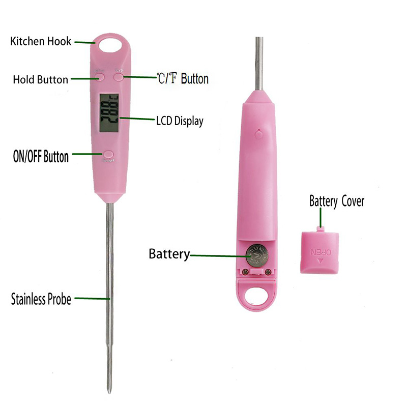 Nuevo producto patente TP102 impermeable termómetro digital de alimentos multi para cocinar y barbacoa