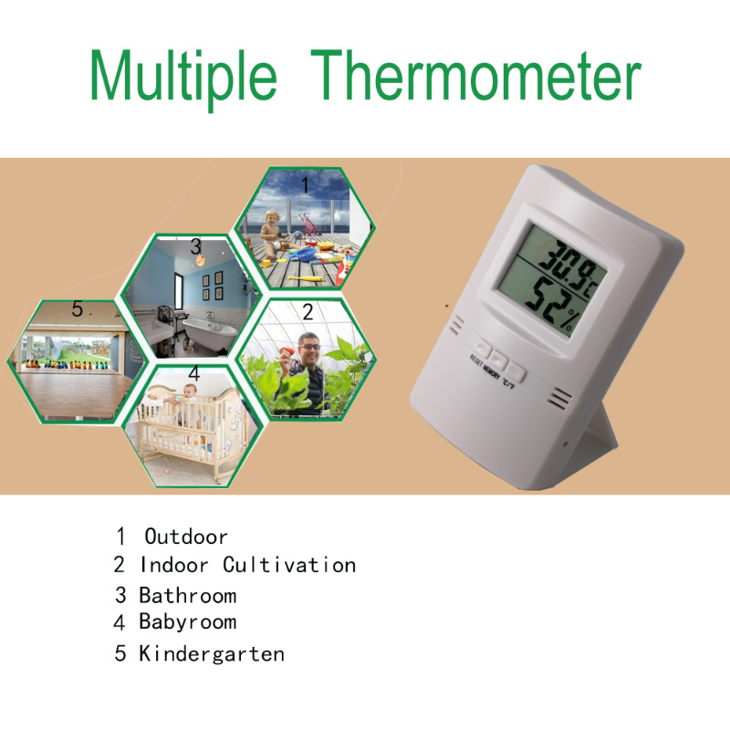 Termómetro e higrómetro digital ultra delgado e individual LCD + -1C + -5% HR Higrotermógrafo