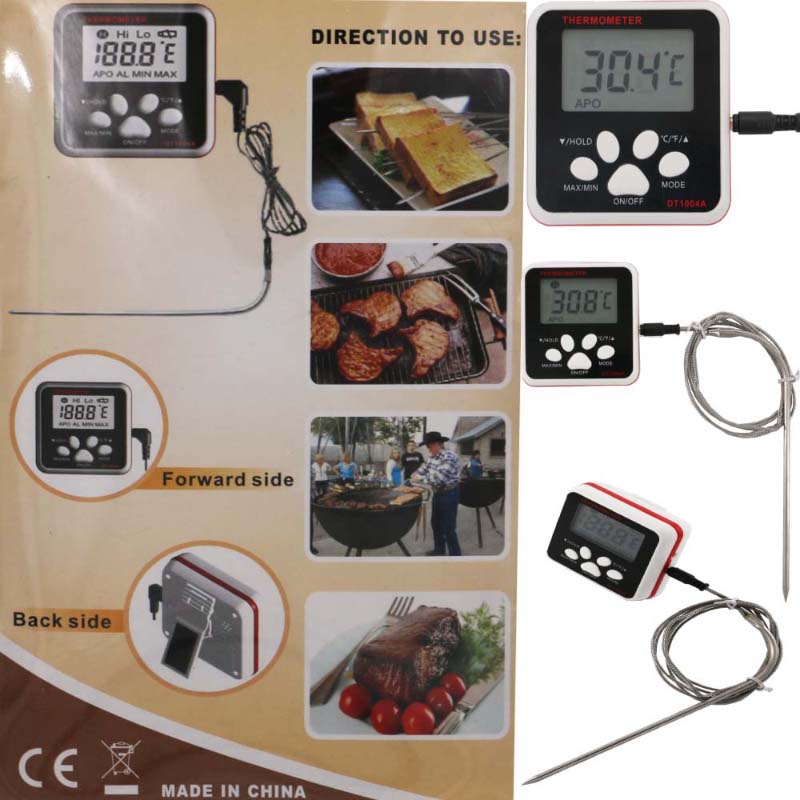 El termómetro durable más alto de la comida del precio directo de la fabricación con la advertencia de la alarma de la temperatura