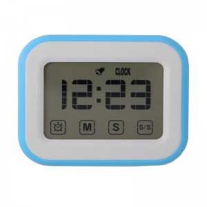 Toque el botón del temporizador de cocina Digital 24 horas, temporizador de cocción magnético con reloj despertador, soporte retráctil