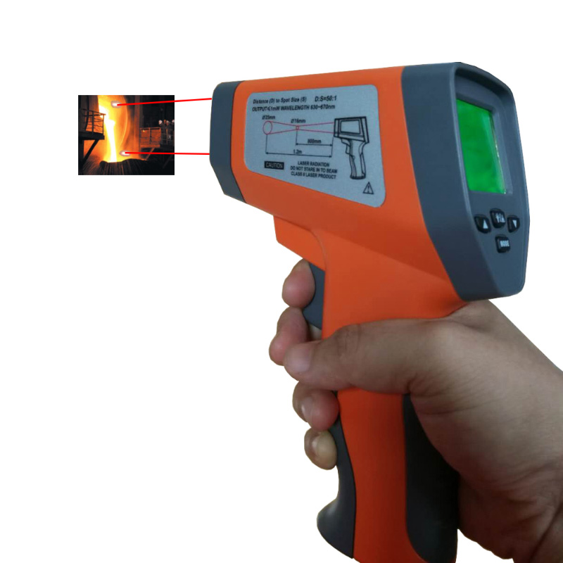 Alta precisión industrial Venta caliente -50 a 750 Celsius Termómetro infrarrojo láser